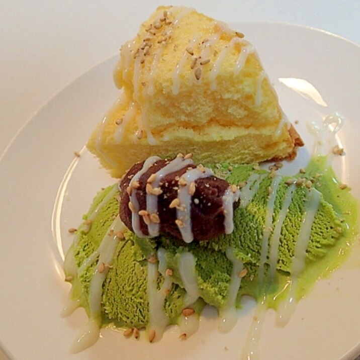 シフォンケーキと抹茶アイスと餡子のデザート レシピ 作り方 By ぷ みぃまま 楽天レシピ シフォンケーキと抹茶アイスと餡子のデザート レシピ 作り方 By ぷ みぃまま 楽天レシピ